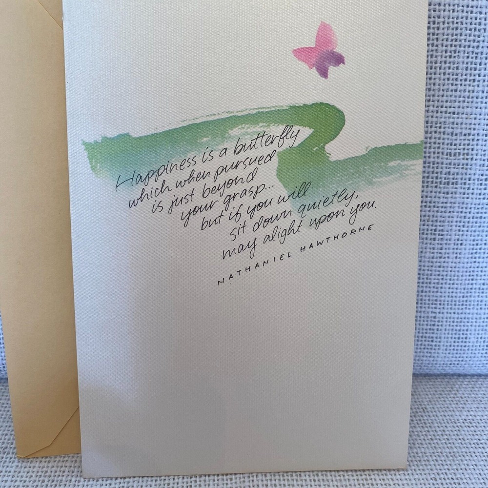 Hallmark 'Happiness is Butterfly' Holiday Wishing Blessing Blank Greeting Card